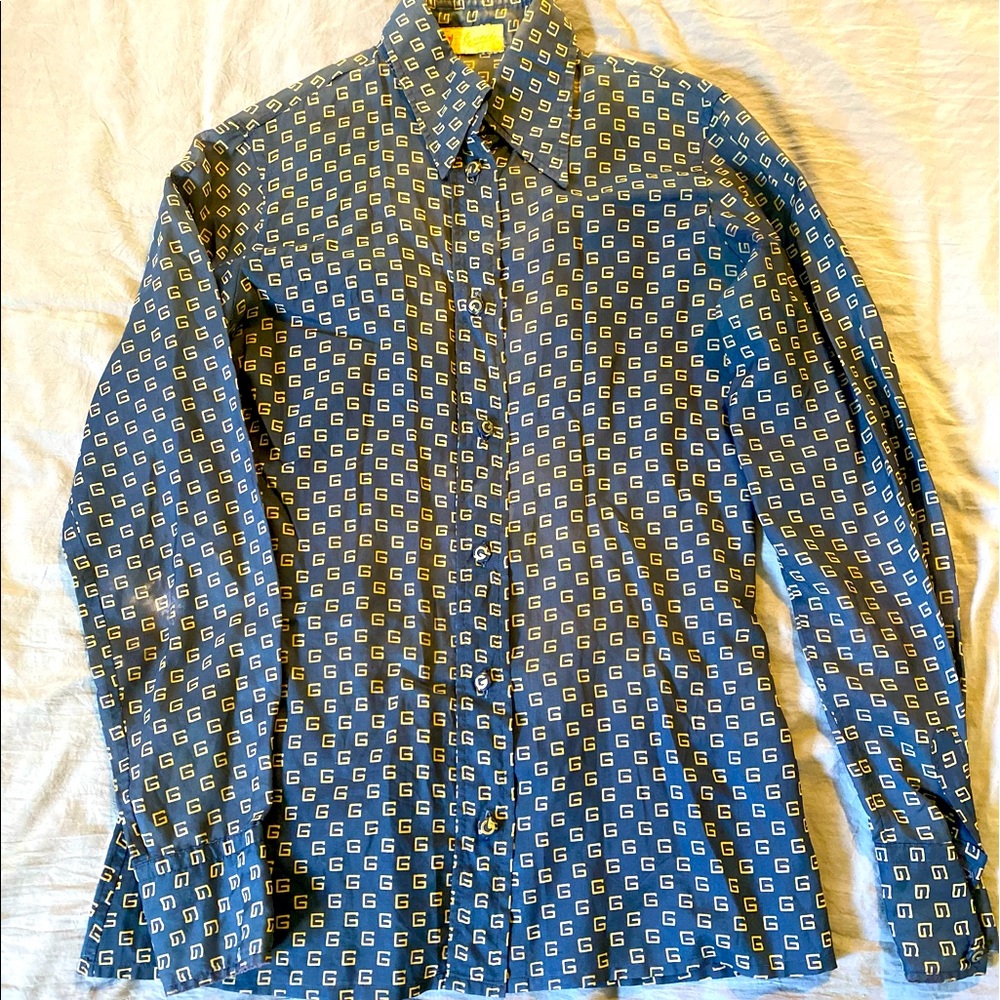 Vintage Gucci silk logo shirt Size S